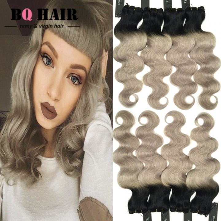 Bq Hair 8a Ombre Color 100 Brazilian Body Wave 4 Bundles Virgin