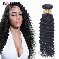 BQ HAIR Deep Wave Top 7A Brazilian Human Hair 100g/pc Not a Wig nature black 18 inch