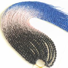 BQHAIR 32-3 Senegalese twist hair T-pink-blue T-pink-blue 20 inch