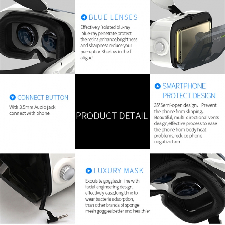 Original BOBO VR Z4 Leather 3D Cardboard Virtual RealityGlasses Headset Stereo for 4-6&apos; Mobile Phone