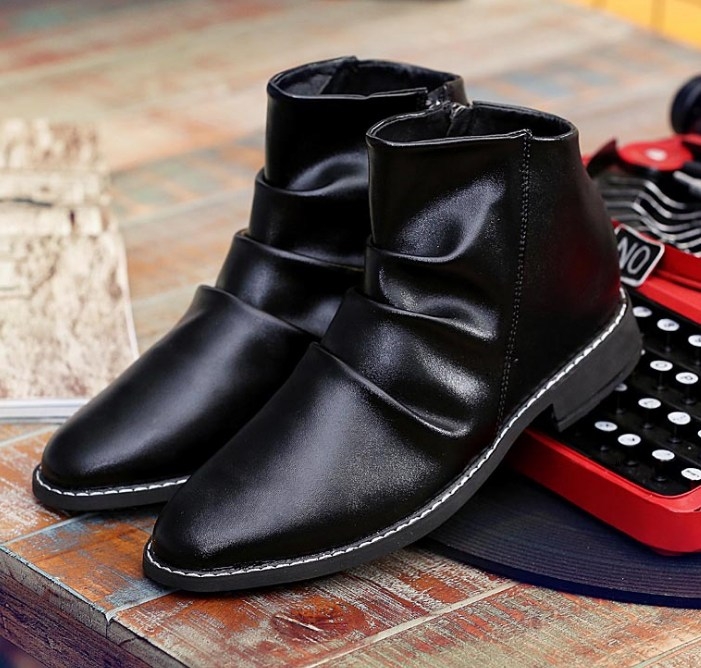 Men Leather Shoes High Cut