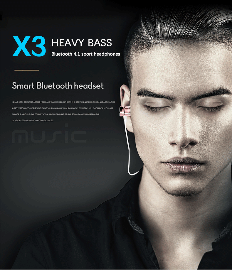 Bluetooth headset movement wireless Ears stereo run Ear plug type Metal magnetic absorption 4.1