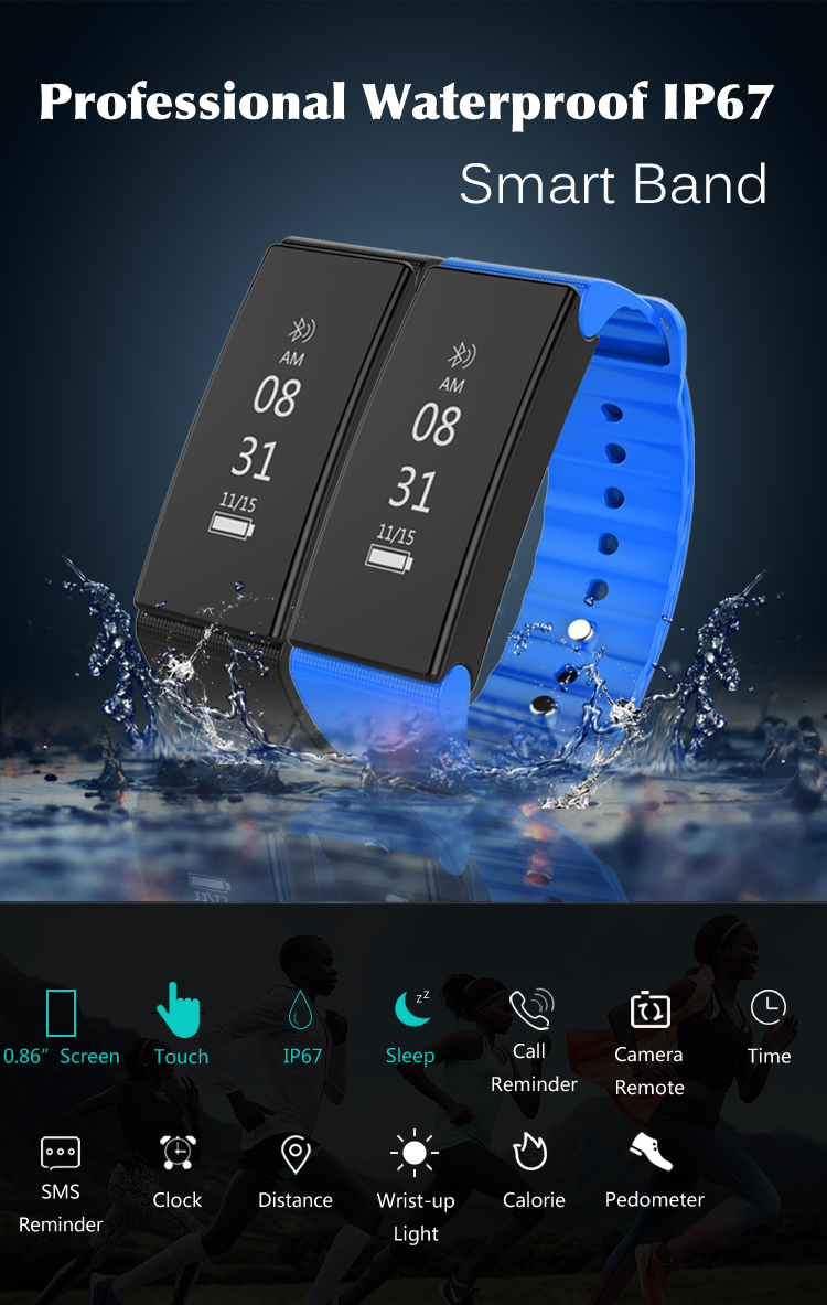 intelligent wristband movement Pedometer waterproof Sleep monitor Call information display