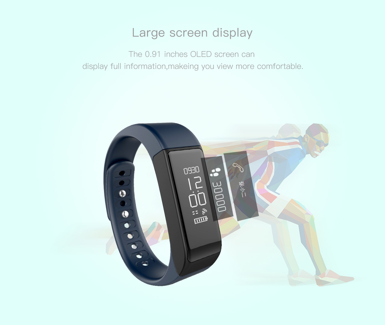 intelligent wristband Big screen touch news Push Bluetooth waterproof  movement wristband