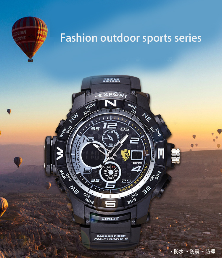 Men Movement Watch  Depth Waterproof diving Luminous Multifunction Digital Watch  Waterproof Watch