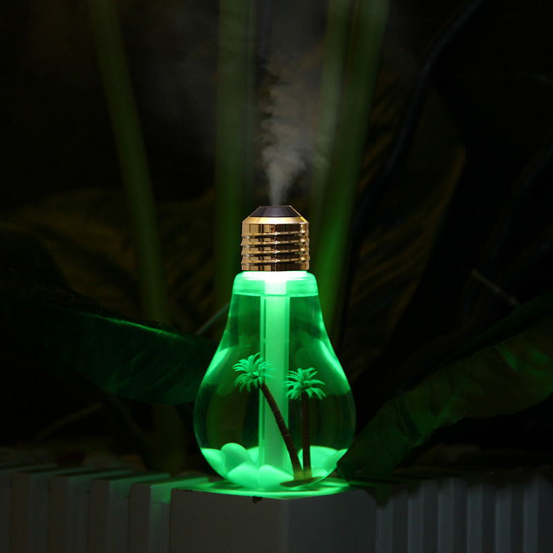 Colorful Light Bulb Humidifier Office Desktop Humidifier   Built-in Micro View Night View Lights