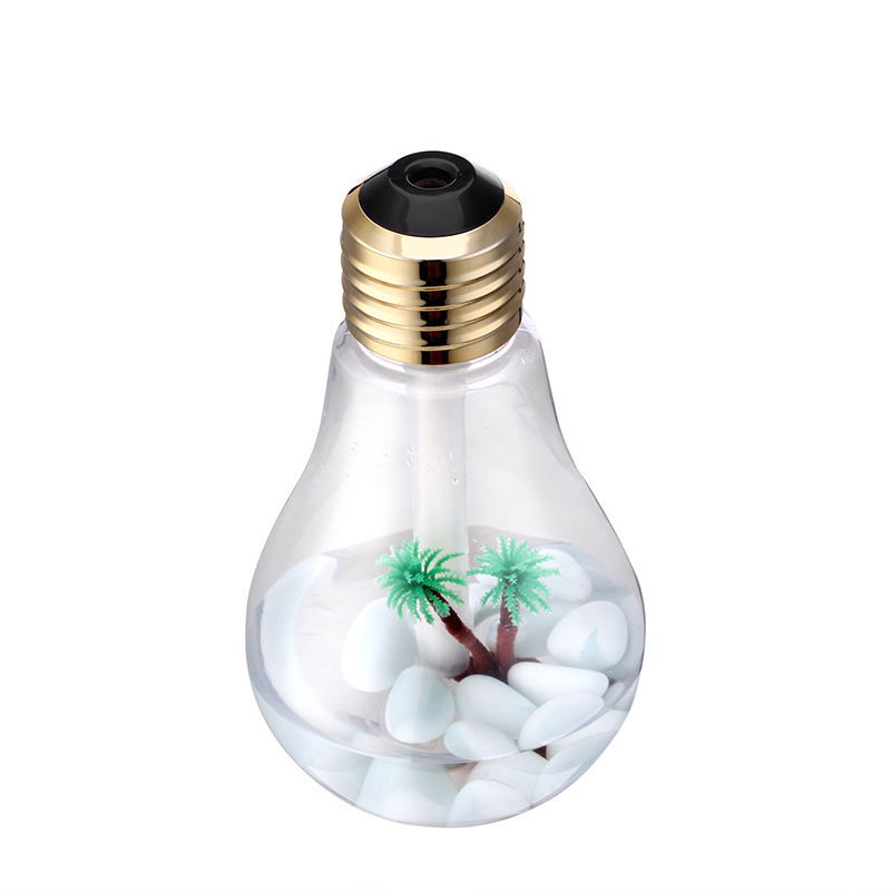 Colorful Light Bulb Humidifier Office Desktop Humidifier   Built-in Micro View Night View Lights