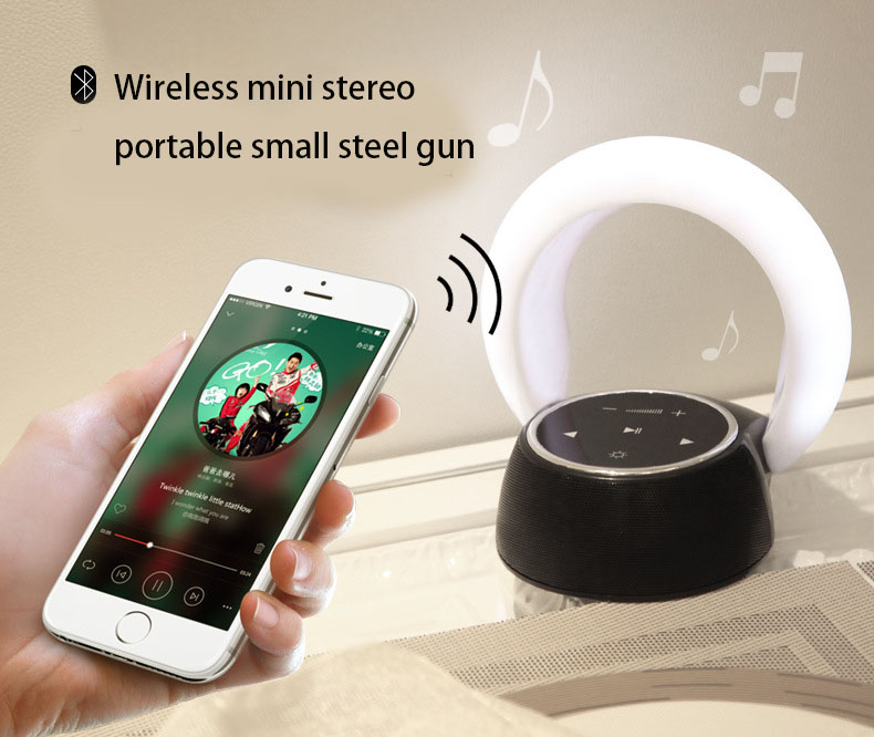 Charge Bluetooth Speaker lights Subwoofer Mobile phone wireless Mini sound Portable Small steel gun