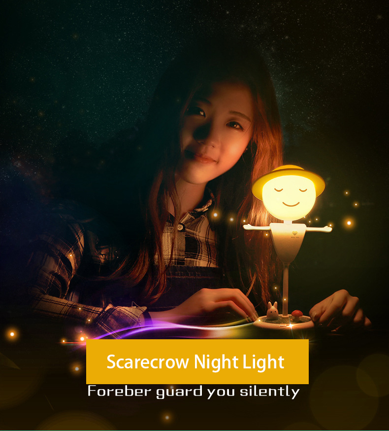 Creative LEd scarecrow Night light Rechargeable Touch Sensor light Bedroom Cartoon From the night