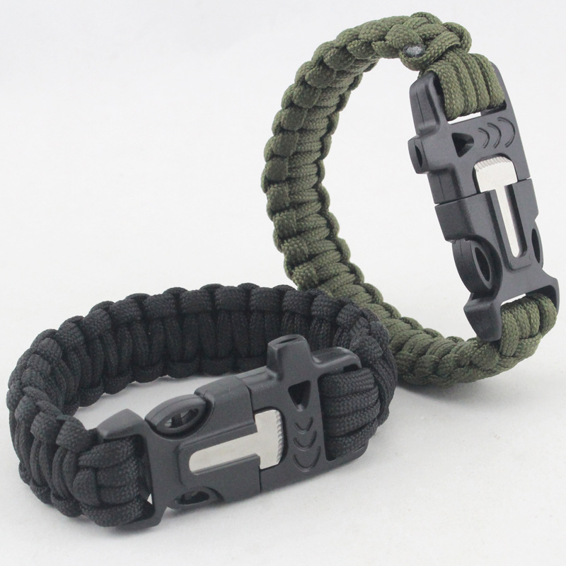 Outdoor Whistle Emergency Bracelet Seven core Umbrella rope Bracelet Flintstones Survive Bracelet
