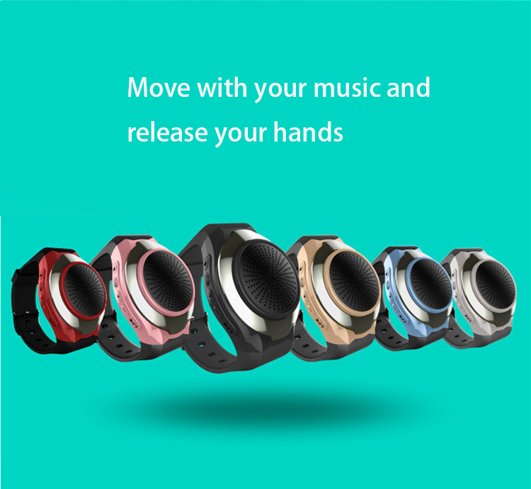 Watch Bluetooth Speaker Outdoor Movement Handsfree Colorful LED Flashing lights Small Sound