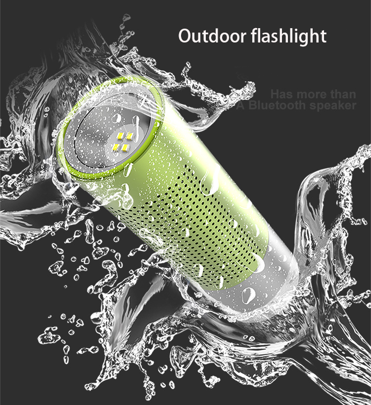 Wireless Bluetooth Speaker Portable Card Outdoor Ride Flashlight Sound Mini Small Steel Gun Bass