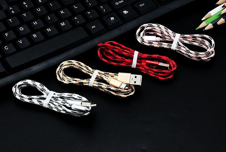 Apply Apple 7 iphone6 Mobile Phone Tiger Pattern Data lines Andrews Nylon Hemp Rope Charging Cable