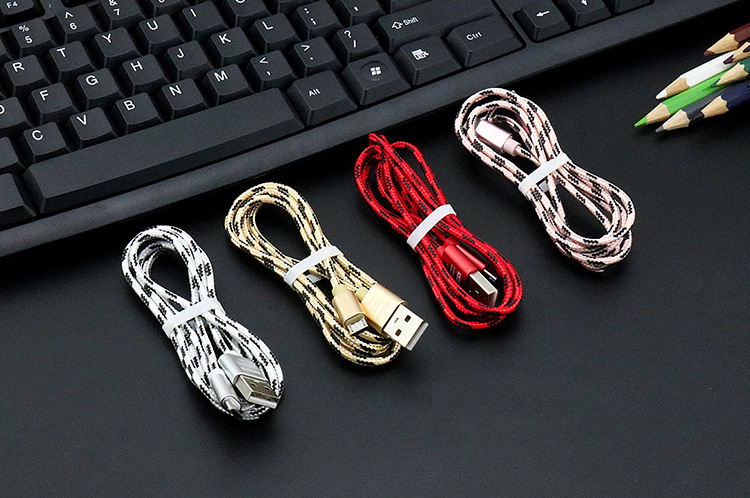 Apply Apple 7 iphone6 Mobile Phone Tiger Pattern Data lines Andrews Nylon Hemp Rope Charging Cable