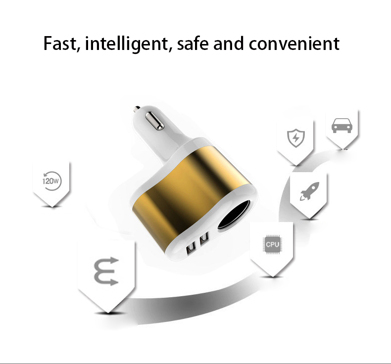 Car Mobile phone Charger Multifunction Double mouth USB Car charger