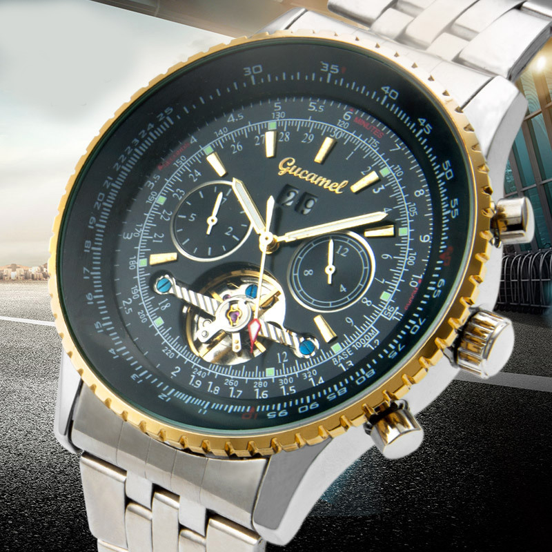 Upscale Men Hollow Watch Korean version fashion Business Fully automatic Mechanical watch