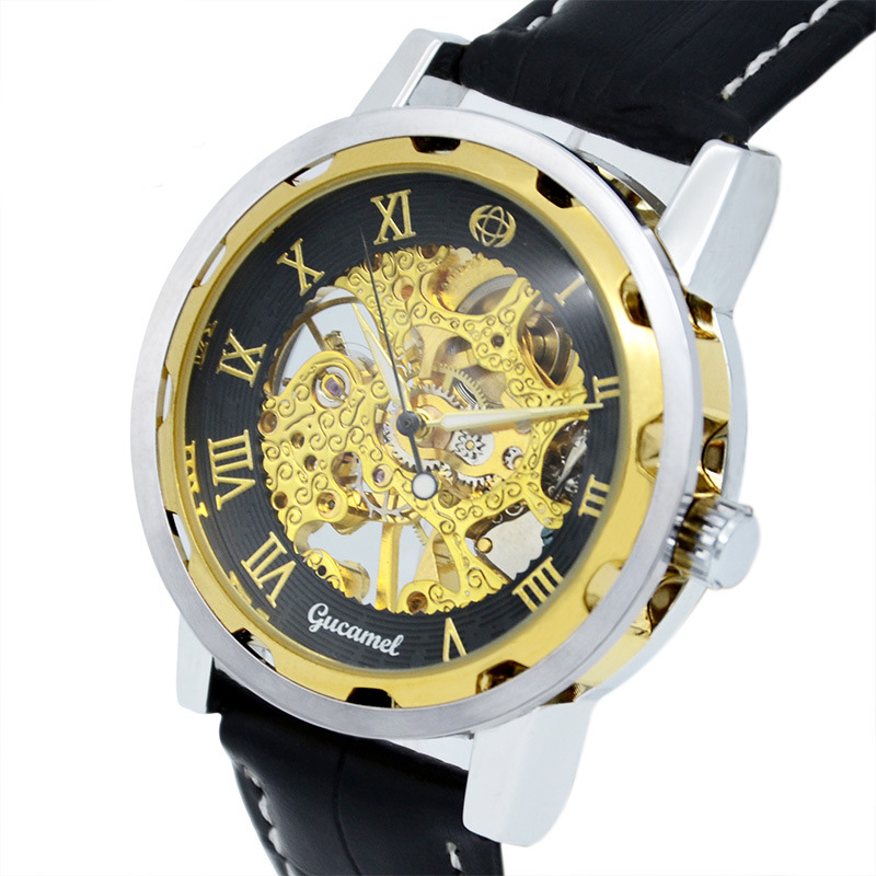 Men Hollow Mechanical watch high quality Steel strip Belt Watch Upscale Business fashion Watch