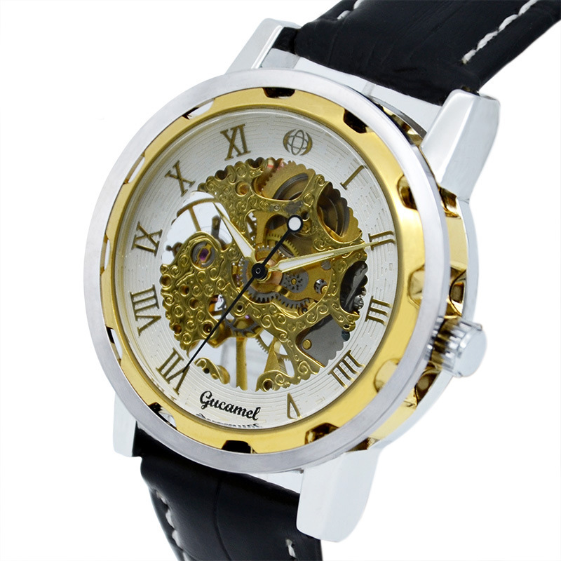 Men Hollow Mechanical watch high quality Steel strip Belt Watch Upscale Business fashion Watch