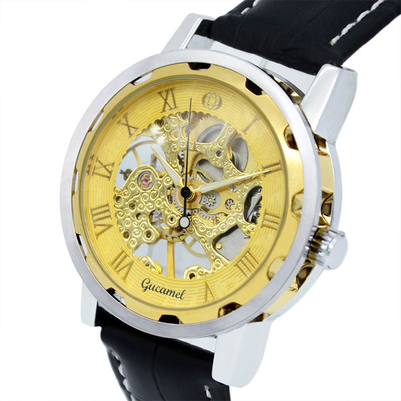Men Hollow Mechanical watch high quality Steel strip Belt Watch Upscale Business fashion Watch