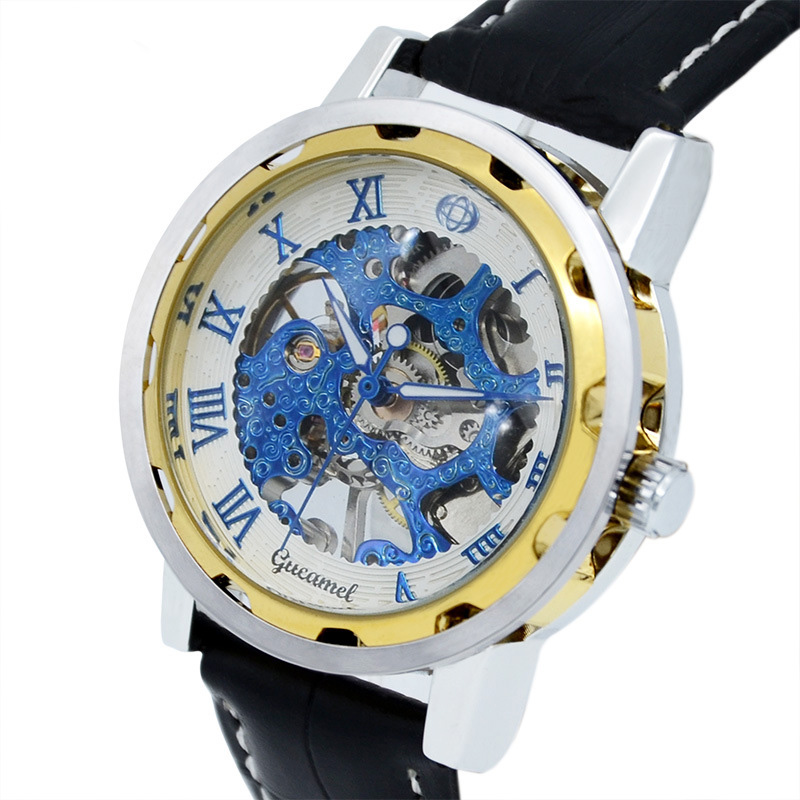 Men Hollow Mechanical watch high quality Steel strip Belt Watch Upscale Business fashion Watch