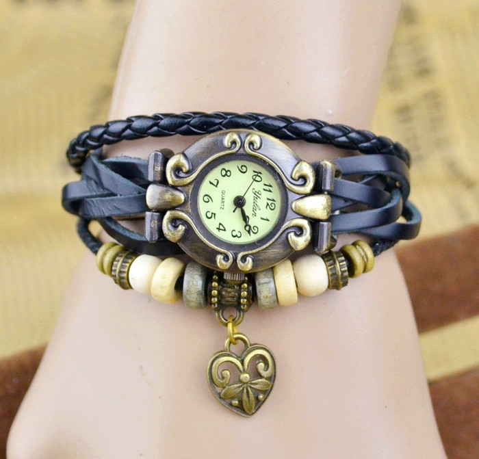 Retro Watch Men and Women Bracelet Weave Bracelet Fine pass Steel table fashion Watch