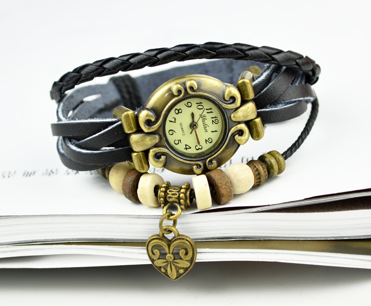 Retro Watch Men and Women Bracelet Weave Bracelet Fine pass Steel table fashion Watch