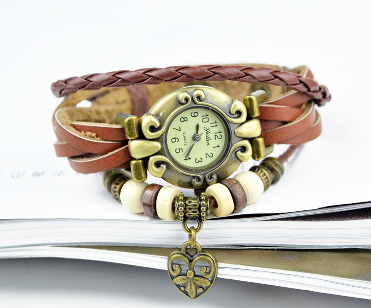 Retro Watch Men and Women Bracelet Weave Bracelet Fine pass Steel table fashion Watch
