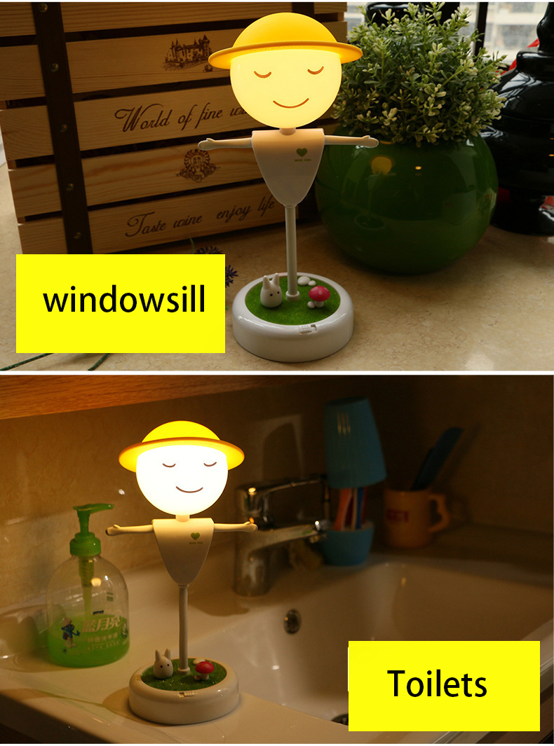 Creative LEd scarecrow Night light Rechargeable Touch Sensor light Bedroom Cartoon From the night