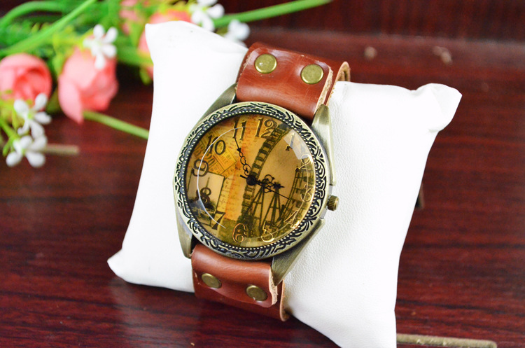 Fashion table Western style Retro Watch  Antique Big head Ferris wheel Creative student Watch