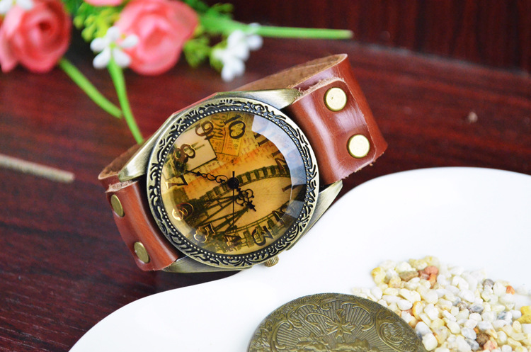 Fashion table Western style Retro Watch  Antique Big head Ferris wheel Creative student Watch