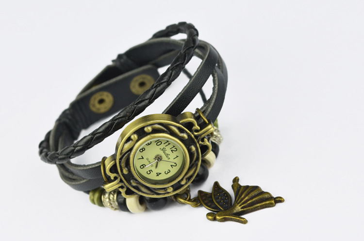 Folk-custom personality color Wooden beads Retro Bracelet Send girlfriend Girlfriends gift Watch