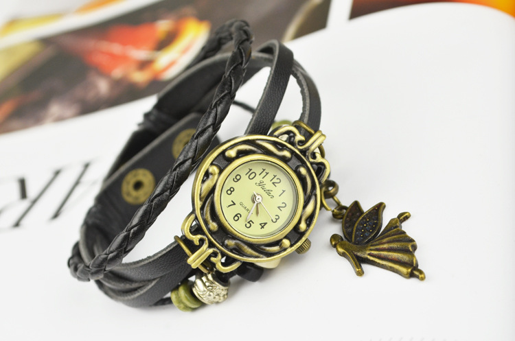 Folk-custom personality color Wooden beads Retro Bracelet Send girlfriend Girlfriends gift Watch