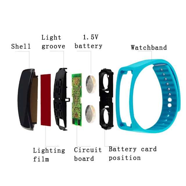 LED  Wristband Watch Waterproof Movement Touch Table men and Women Student Couple digital Watch