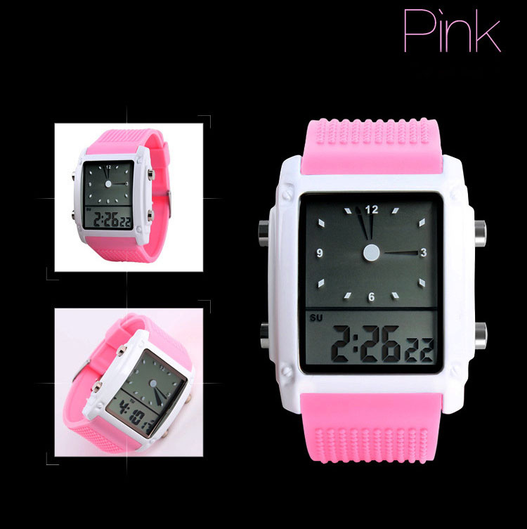 Movement Fashion Trend Colorful Big Screen digital Watch Multifunction Colorful lights Student Watch