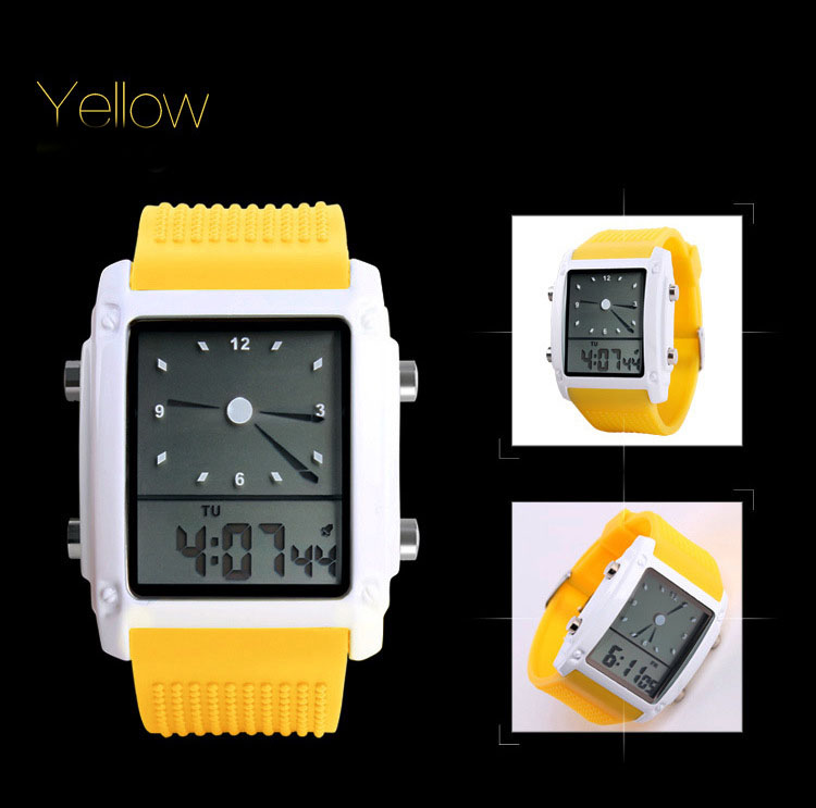 Movement Fashion Trend Colorful Big Screen digital Watch Multifunction Colorful lights Student Watch
