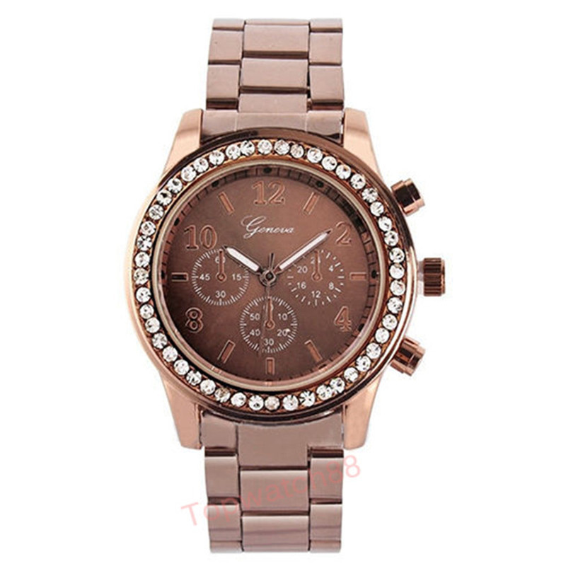 Diamond Fashion trend Men Steel Business Three Eyes Geneva Alloy Watch