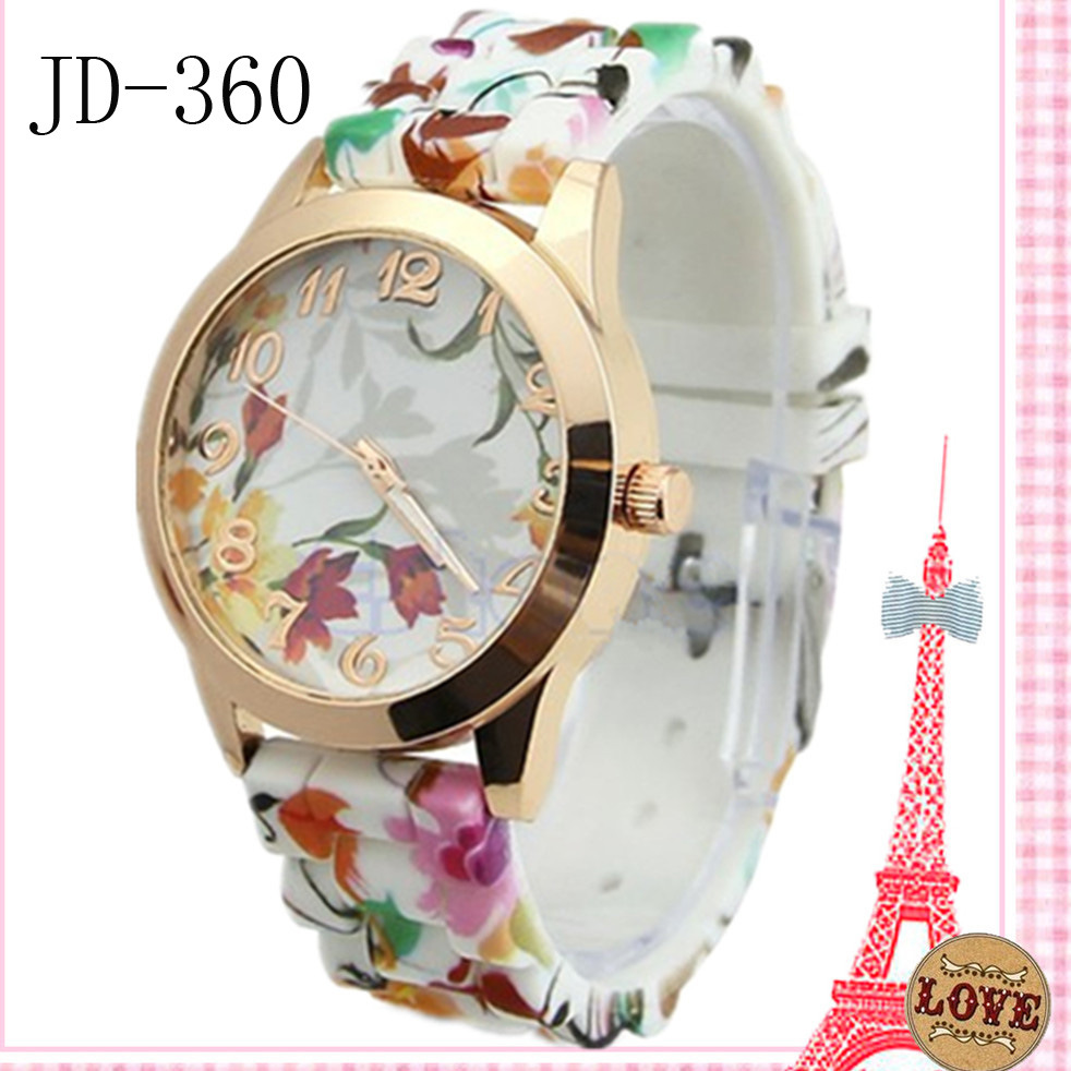 Color Print Watch  Blue And White Porcelain Color Printing Flowers Watch Fashion Trend Ms Watches