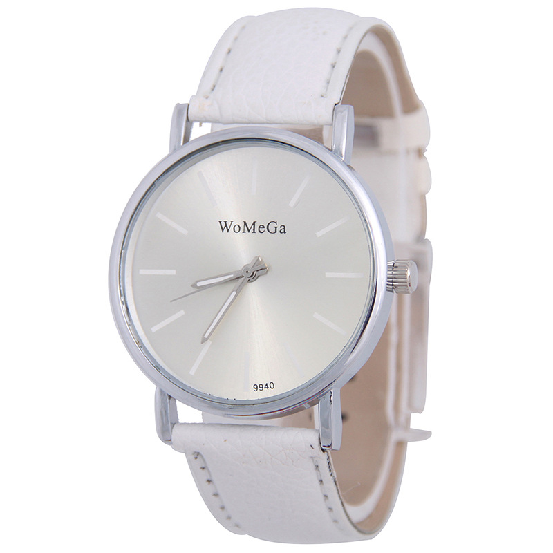 Trend fashion Leisure Silver shell Sun pattern Belt table Watch