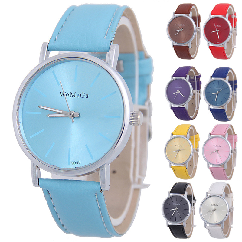 Trend fashion Leisure Silver shell Sun pattern Belt table Watch