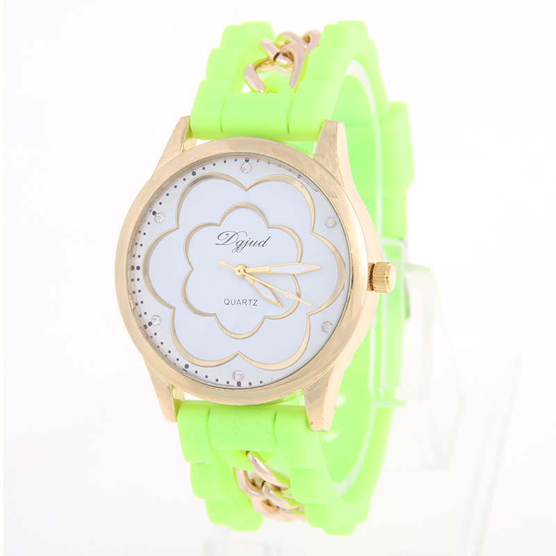 Camellia Silica Gel Bracelet Geneva Silicone Watch Ms Diamond Watch
