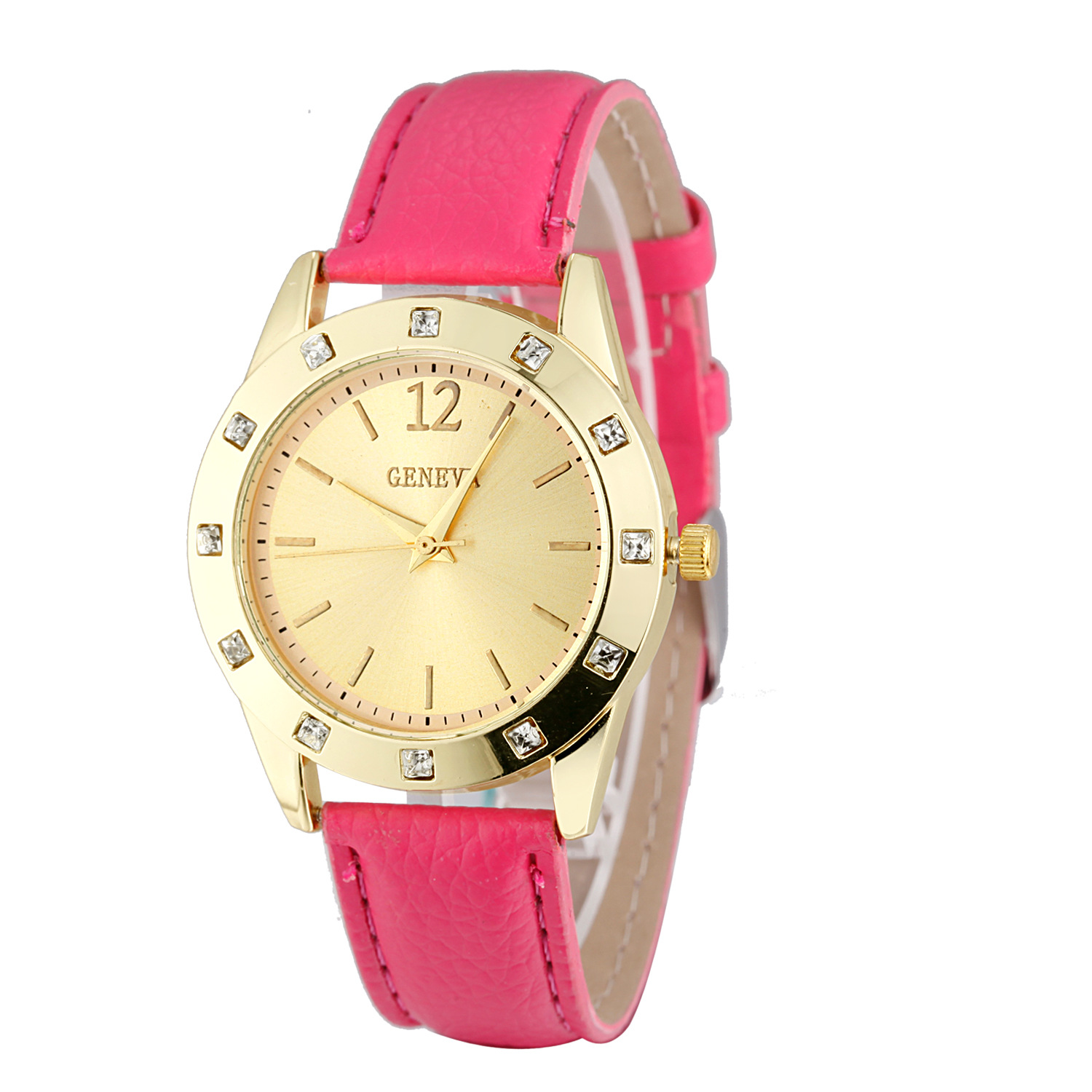 Pop Wind Personality Fashion Ms Square Drill Belt Watch Simple Scale Geneva Fashion Watch