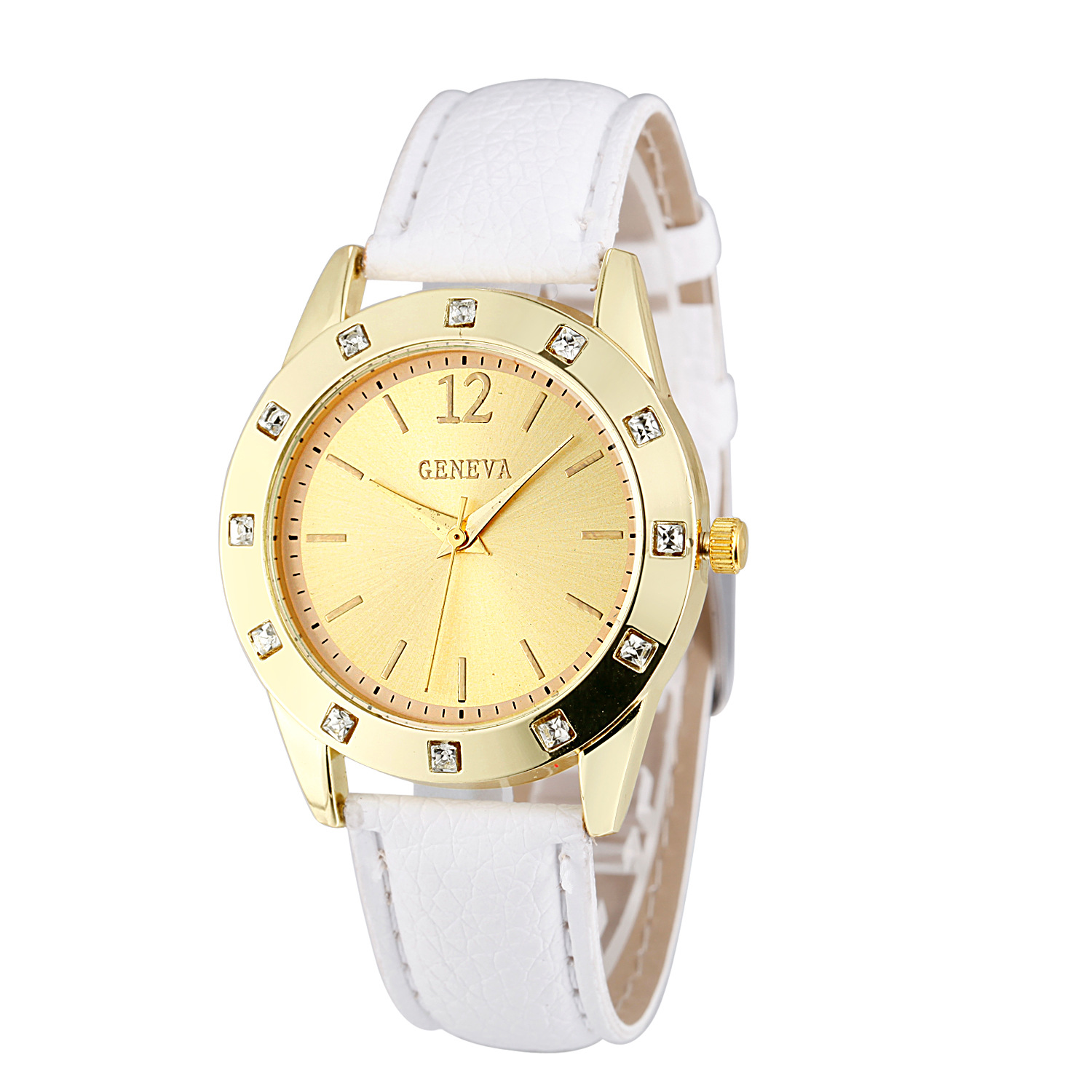Pop Wind Personality Fashion Ms Square Drill Belt Watch Simple Scale Geneva Fashion Watch