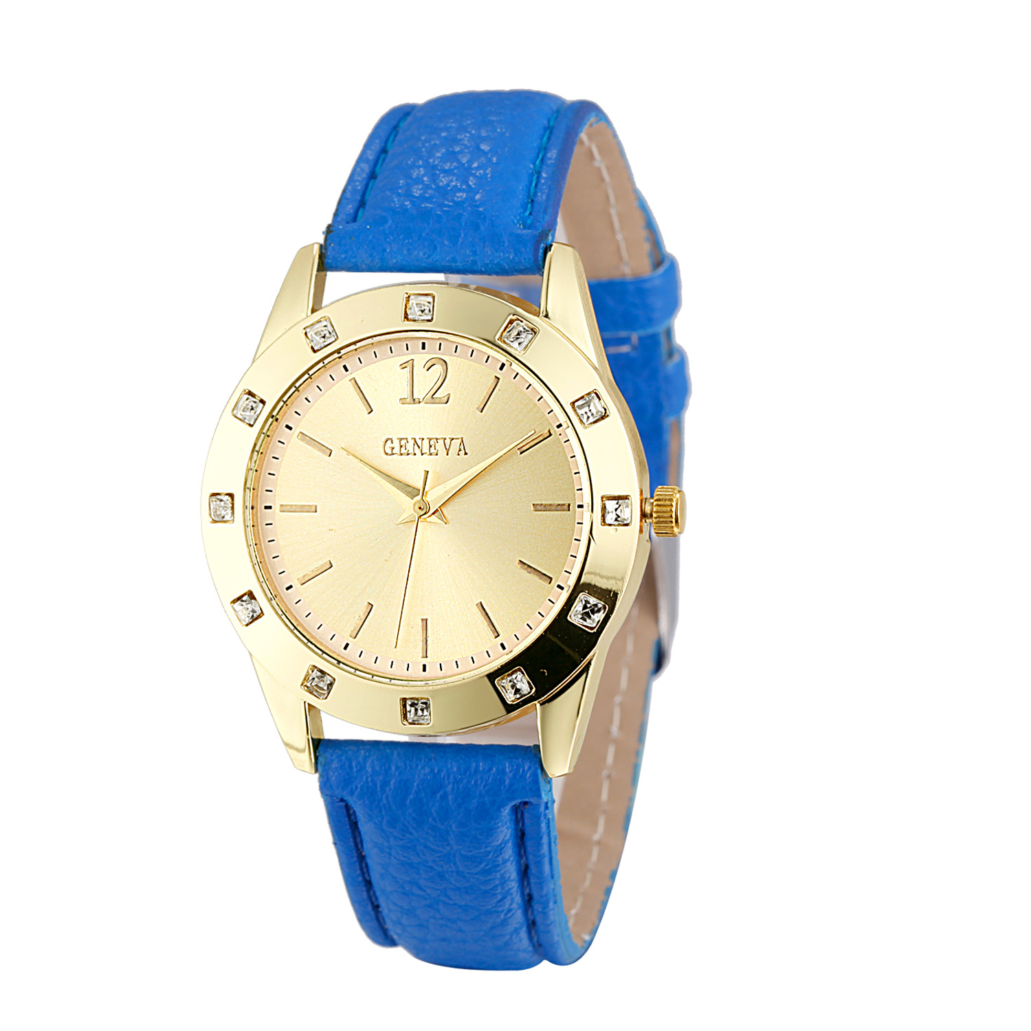 Pop Wind Personality Fashion Ms Square Drill Belt Watch Simple Scale Geneva Fashion Watch