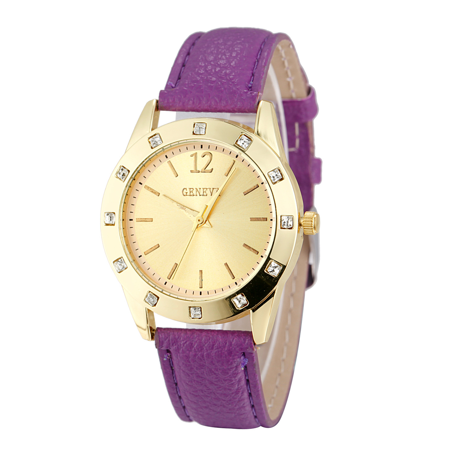 Pop Wind Personality Fashion Ms Square Drill Belt Watch Simple Scale Geneva Fashion Watch