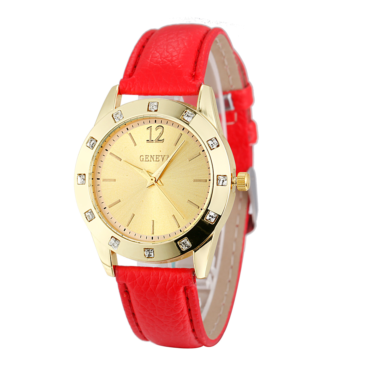 Pop Wind Personality Fashion Ms Square Drill Belt Watch Simple Scale Geneva Fashion Watch