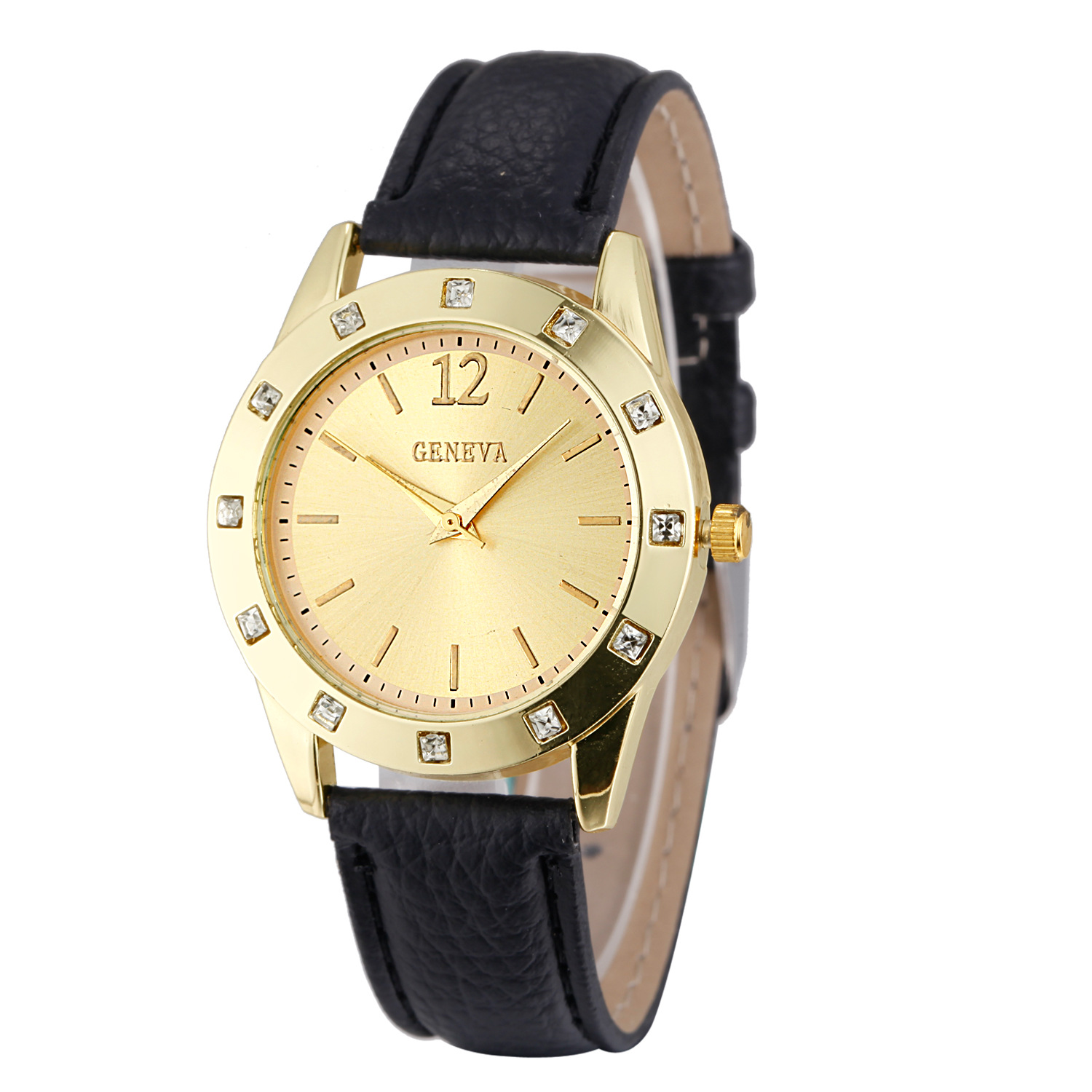 Pop Wind Personality Fashion Ms Square Drill Belt Watch Simple Scale Geneva Fashion Watch