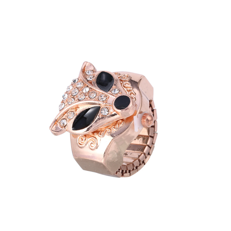 Gold Civet Cats Diamond Ring Watch Fashion Personality Decoration Watch Student Watch
