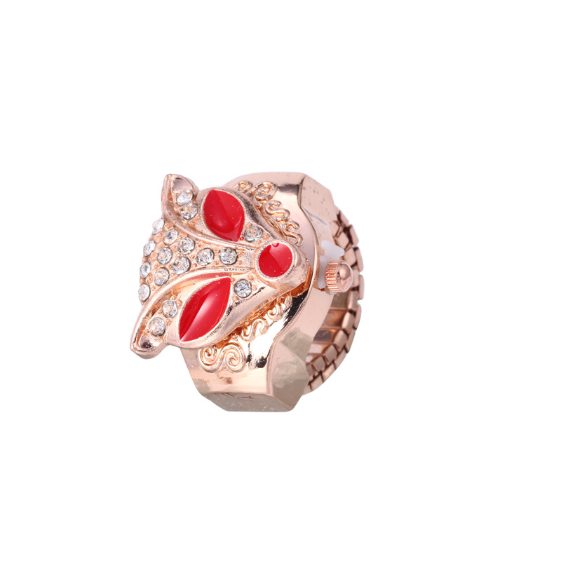 Gold Civet Cats Diamond Ring Watch Fashion Personality Decoration Watch Student Watch