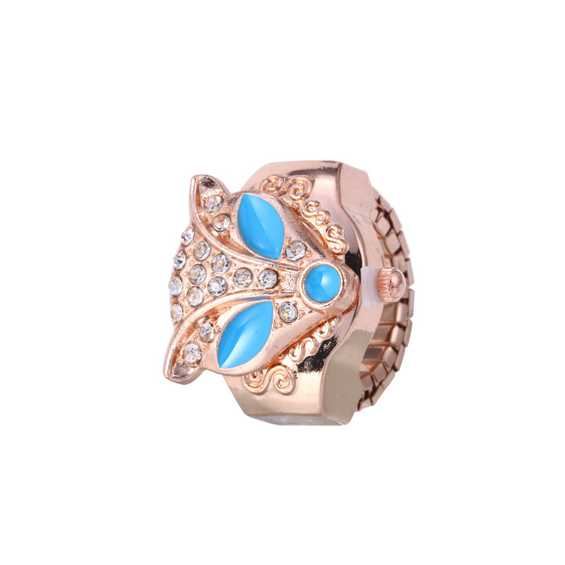 Gold Civet Cats Diamond Ring Watch Fashion Personality Decoration Watch Student Watch