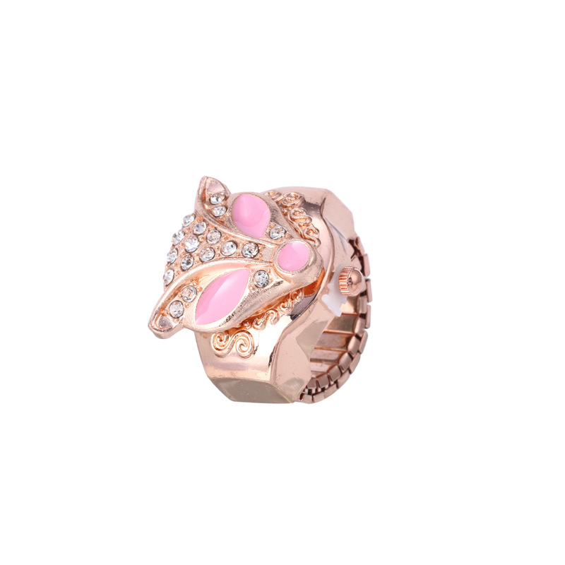 Gold Civet Cats Diamond Ring Watch Fashion Personality Decoration Watch Student Watch